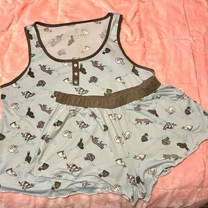 Ellen Degeneres Gray and White Pajama Set